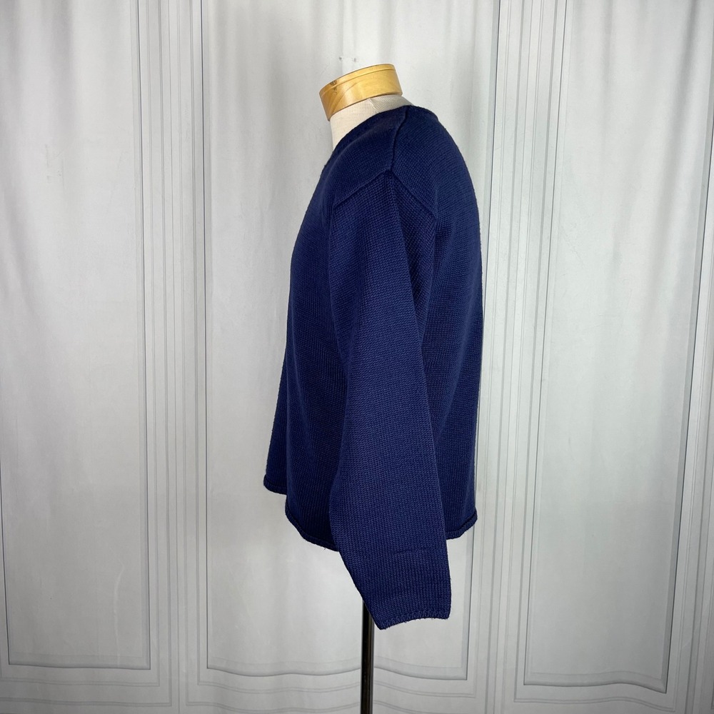 Vintage 90's - Old‎ Navy - V Neck Long Sleeve Wool Blend Knit Sweater - Navy -S - Picture 9 of 13